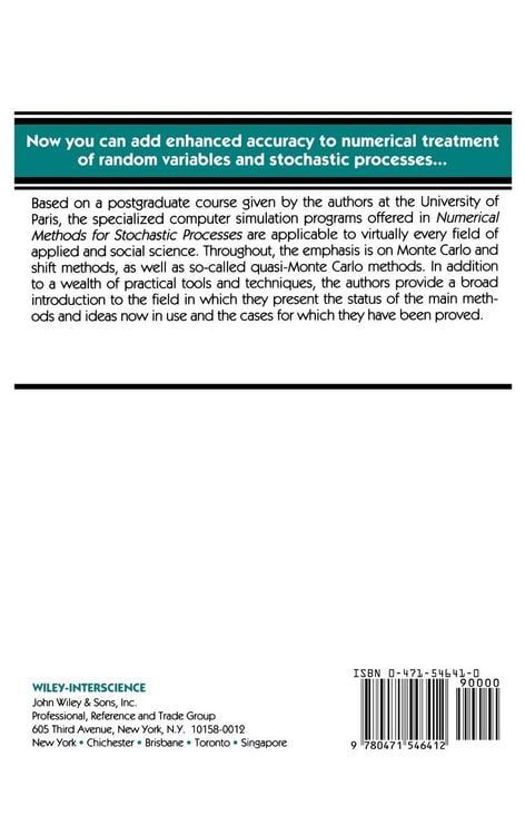Produktbild: Numerical Methods for Stochastic Processes