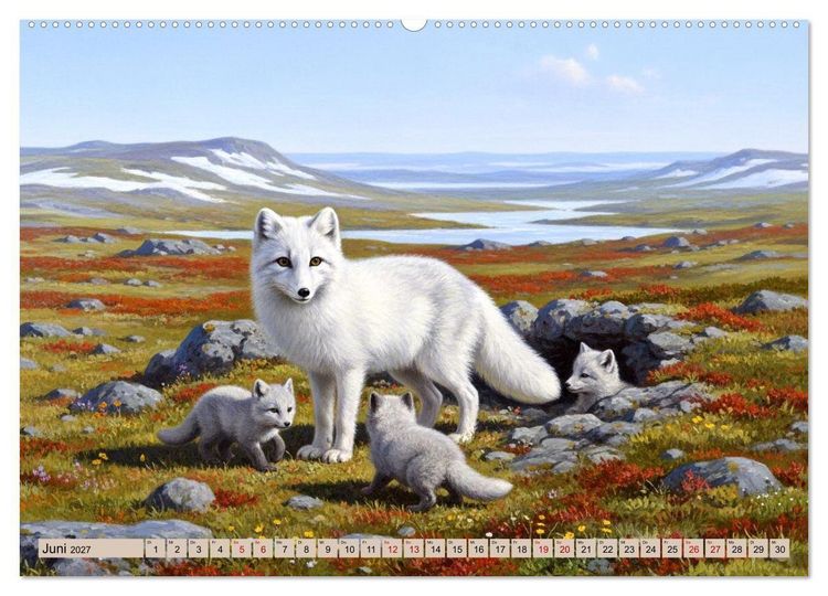 Produktbild: Nordische Tiere wie aus alten Zeiten (Wandkalender 2027 DIN A2 quer), CALVENDO Monatskalender