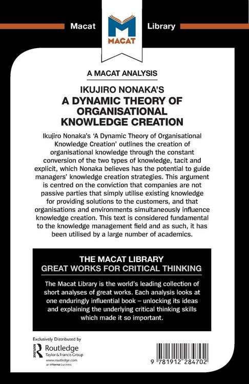 Produktbild: An Analysis of Ikujiro Nonaka's A Dynamic Theory of Organizational Knowledge Creation