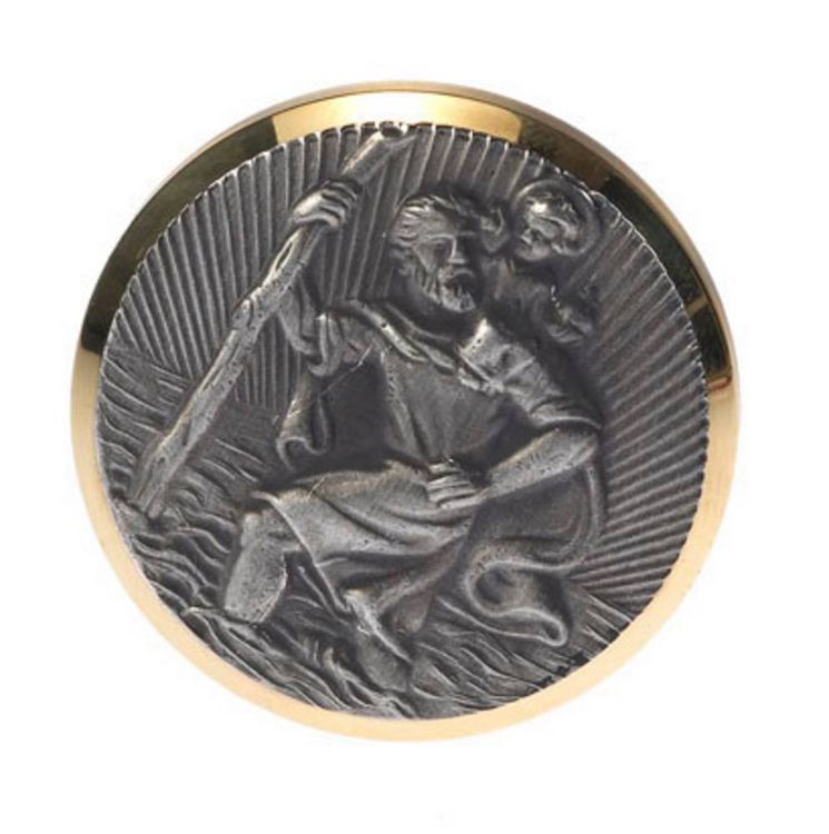 Produktbild: HP Autozubeh&ouml;r Christophorus-Plakette (&Oslash;) 43mm Gold, Silber