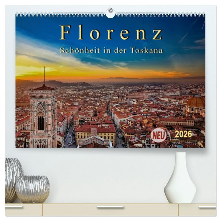 Produktbild: Florenz - Sch&ouml;nheit in der Toskana (hochwertiger Premium Wandkalender 2026 DIN A2 quer), Kunstdruck in Hochglanz