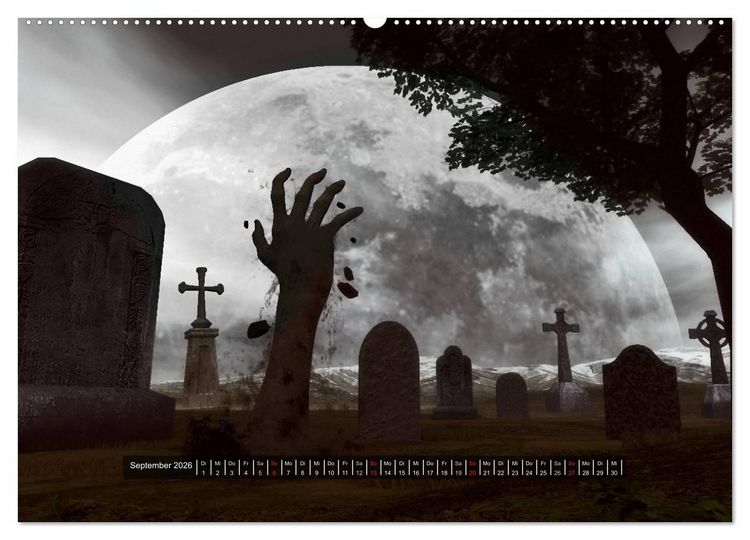 Produktbild: Welten der Nacht &ndash; Gothic und Dark Art (Wandkalender 2026 DIN A2 quer), CALVENDO Monatskalender