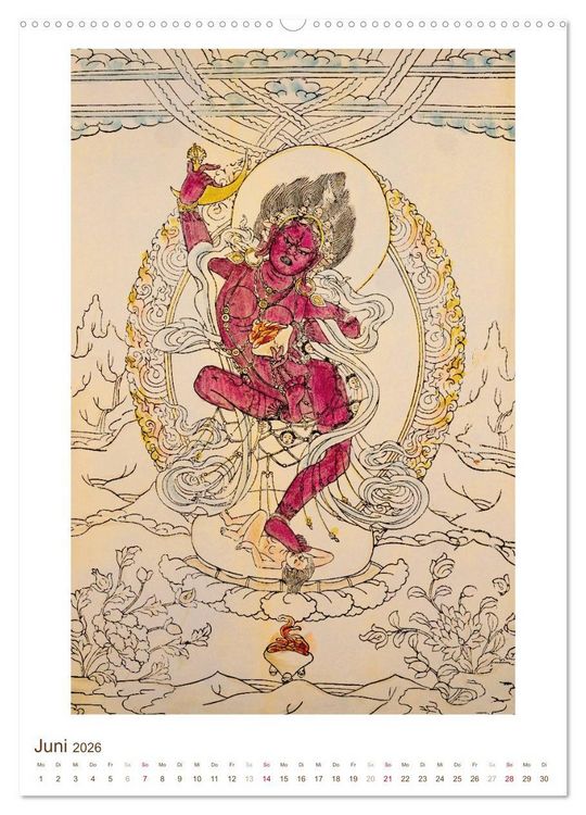 Produktbild: Mit Buddha durchs Jahr: historische Zeichnungen (Wandkalender 2026 DIN A2 hoch), CALVENDO Monatskalender
