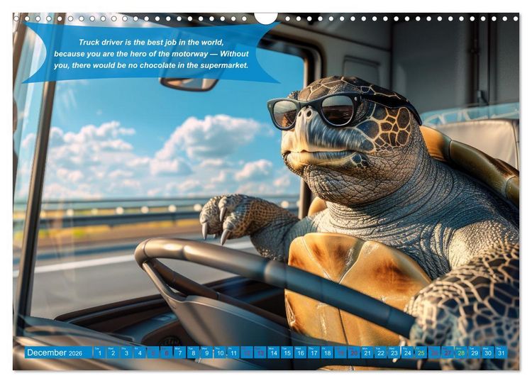 Produktbild: Funny charming animals as truck drivers (Wall Calendar 2026 DIN A3 landscape), CALVENDO 12 Month Wall Calendar