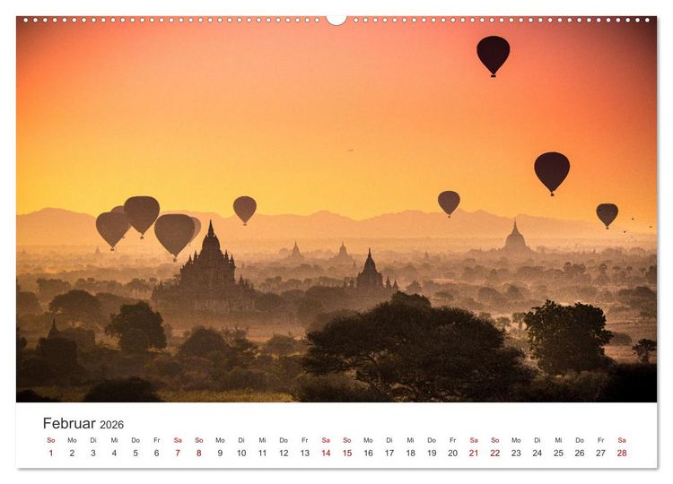 Produktbild: Kunterbunte Hei&szlig;luftballone (Wandkalender 2026 DIN A2 quer), CALVENDO Monatskalender