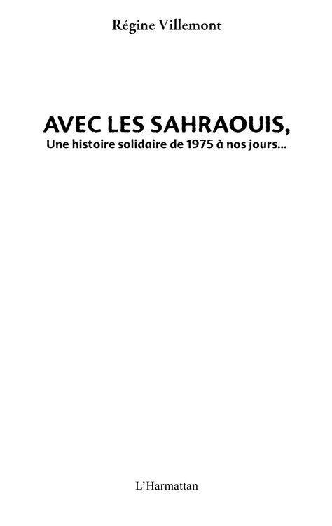 Produktbild: Avec les sahraouis - une histoire solidaire de 1975 a nos jo