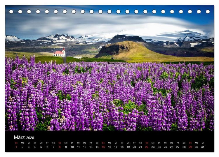 Produktbild: Island - Insel aus Feuer und Eis (Tischkalender 2026 DIN A5 quer), CALVENDO Monatskalender