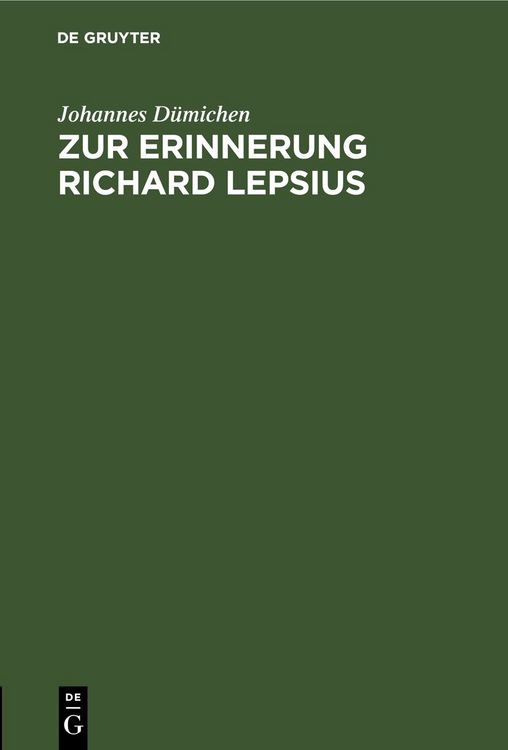 Produktbild: Zur Erinnerung Richard Lepsius