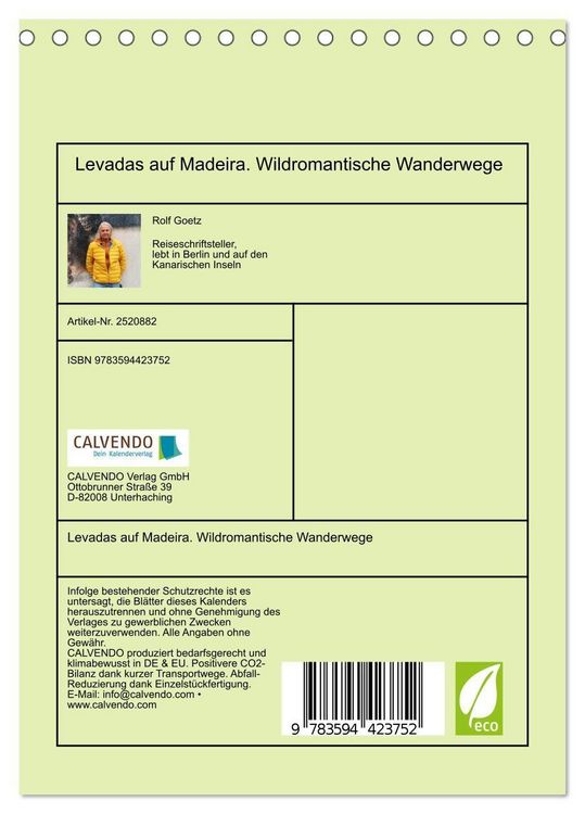 Produktbild: Levadas auf Madeira. Wildromantische Wanderwege (Tischkalender 2027 DIN A5 hoch), CALVENDO Monatskalender