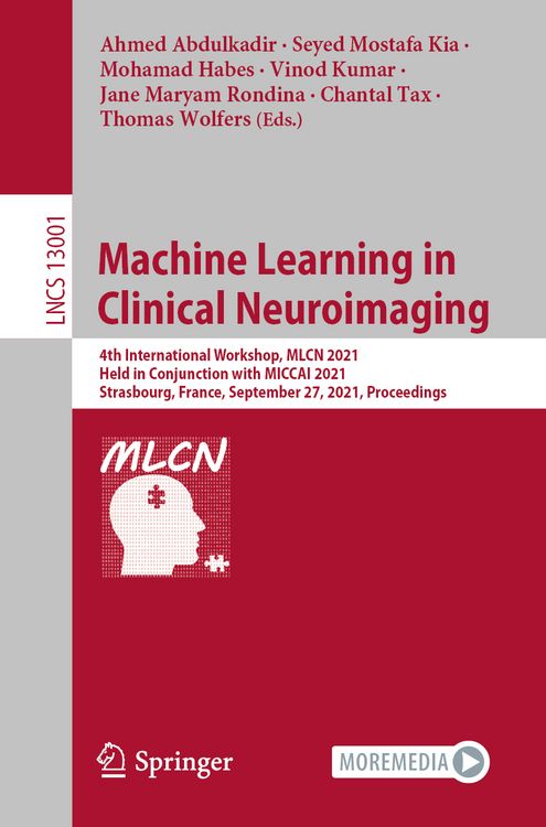 Produktbild: Machine Learning in Clinical Neuroimaging