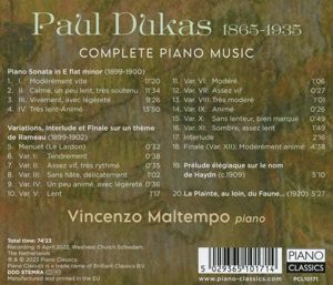 Produktbild: Dukas:Complete Piano Music