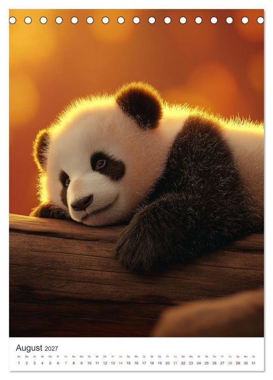 Produktbild: Panda Momente (Tischkalender 2027 DIN A5 hoch), CALVENDO Monatskalender