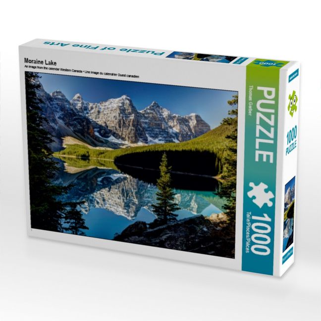 Produktbild: CALVENDO Puzzle Moraine Lake | 1000 Teile Lege-Gr&ouml;&szlig;e 64x48cm Foto-Puzzle f&uuml;r gl&uuml;ckliche Stunden