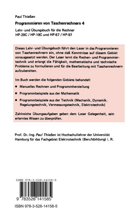 Produktbild: Lehr- und &Uuml;bungsbuch f&uuml;r die Rechner HP-29C/HP-19C und HP-67/HP-97