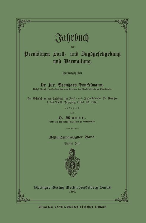 Produktbild: Jahrbuch der Preu&szlig;ischen Frost- und Jagdgesetzgebung und Verwaltung