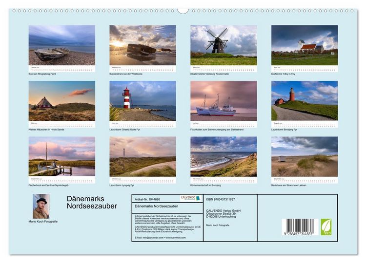 Produktbild: D&auml;nemarks Nordseezauber (hochwertiger Premium Wandkalender 2026 DIN A2 quer), Kunstdruck in Hochglanz