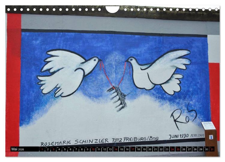 Produktbild: Berlin - Die East Side Gallery (Wandkalender 2026 DIN A4 quer), CALVENDO Monatskalender