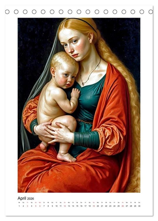 Produktbild: Marienbilder der Renaissance neu interpretiert (Tischkalender 2026 DIN A5 hoch), CALVENDO Monatskalender