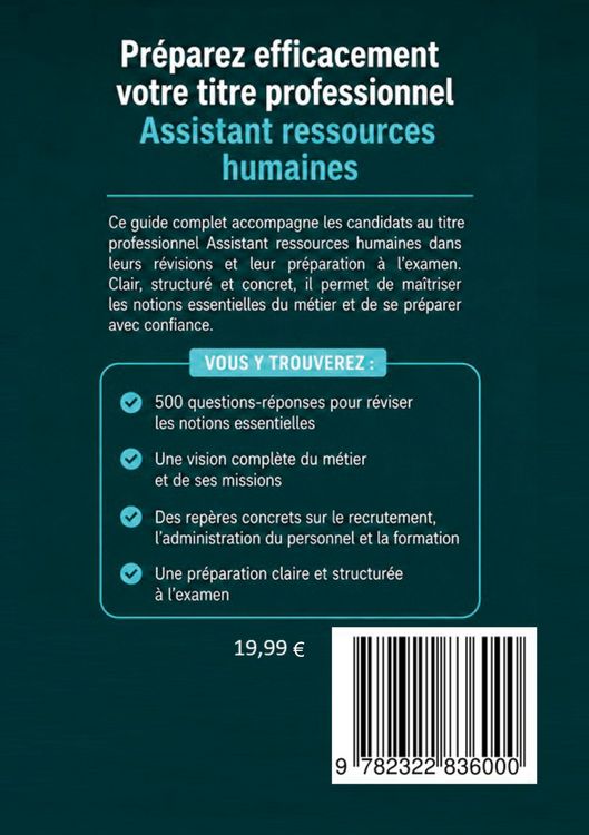 Produktbild: Titre professionnel assistant ressources humaines