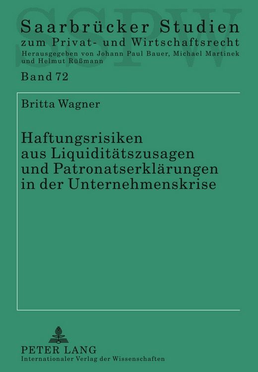 Produktbild: Haftungsrisiken aus Liquiditaetszusagen und Patronatserklaerungen in der Unternehmenskrise