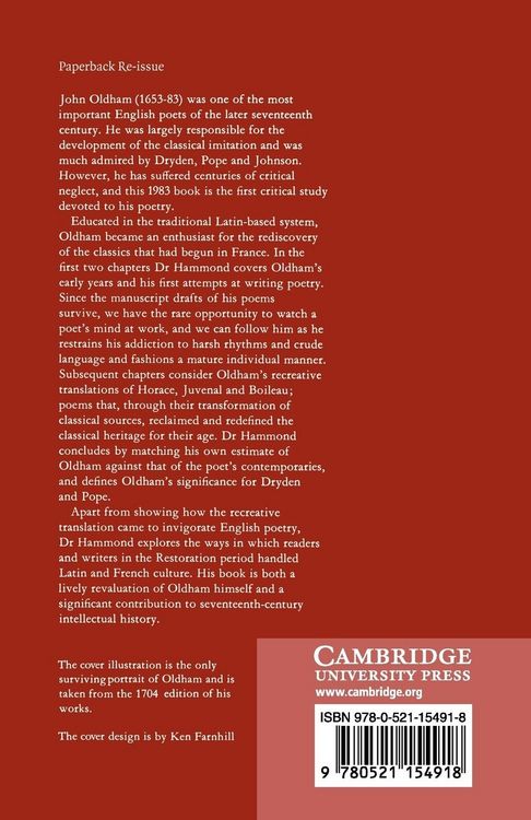 Produktbild: John Oldham and the Renewal of Classical Culture