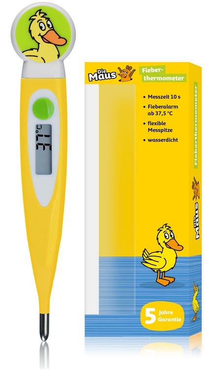 Produktbild: Bresser 10331 - DieMaus, Kinder-Fieberthermometer im Enten-Design, digital, wasserdicht