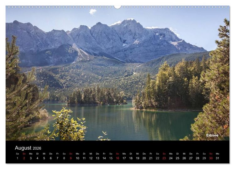 Produktbild: Oberbayerische Seen (hochwertiger Premium Wandkalender 2026 DIN A2 quer), Kunstdruck in Hochglanz