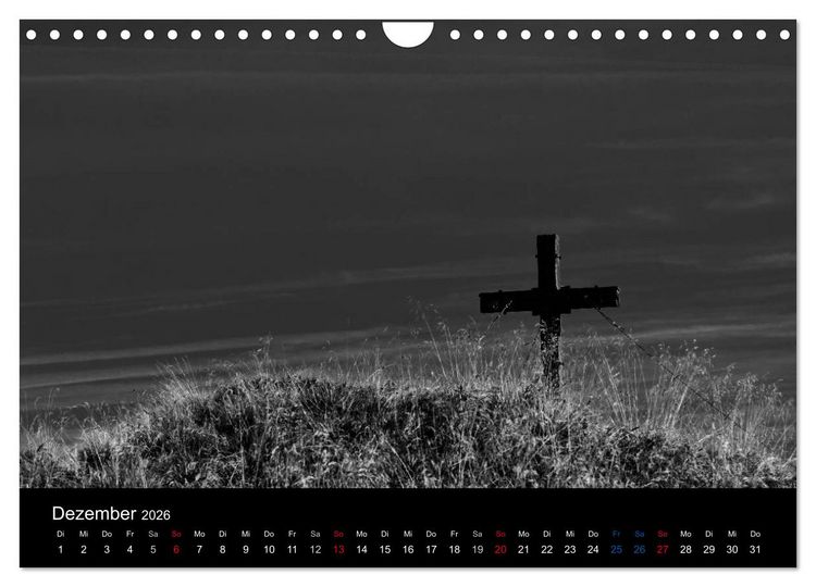 Produktbild: BERGE IN SCHWARZ WEISS (Wandkalender 2026 DIN A4 quer), CALVENDO Monatskalender