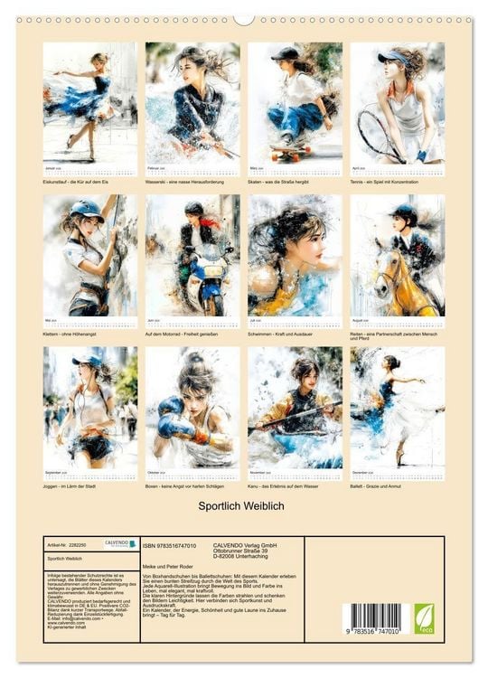 Produktbild: Sportlich Weiblich (hochwertiger Premium Wandkalender 2026 DIN A2 hoch), Kunstdruck in Hochglanz
