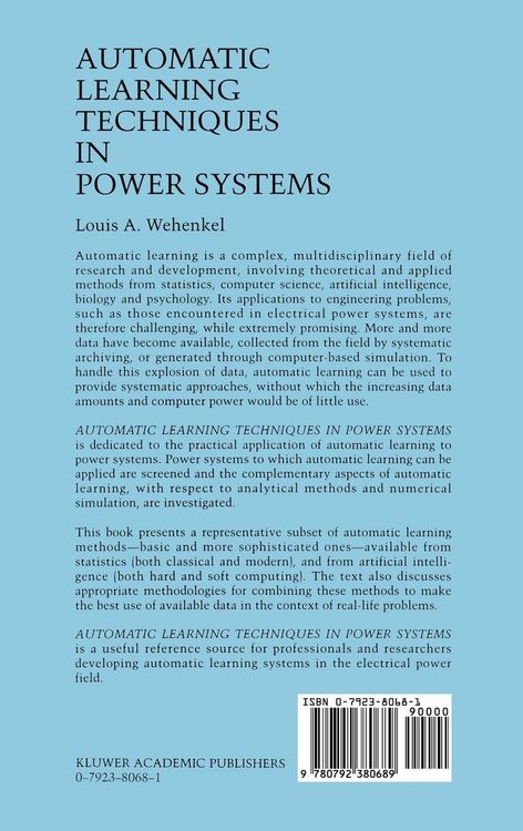 Produktbild: Automatic Learning Techniques in Power Systems