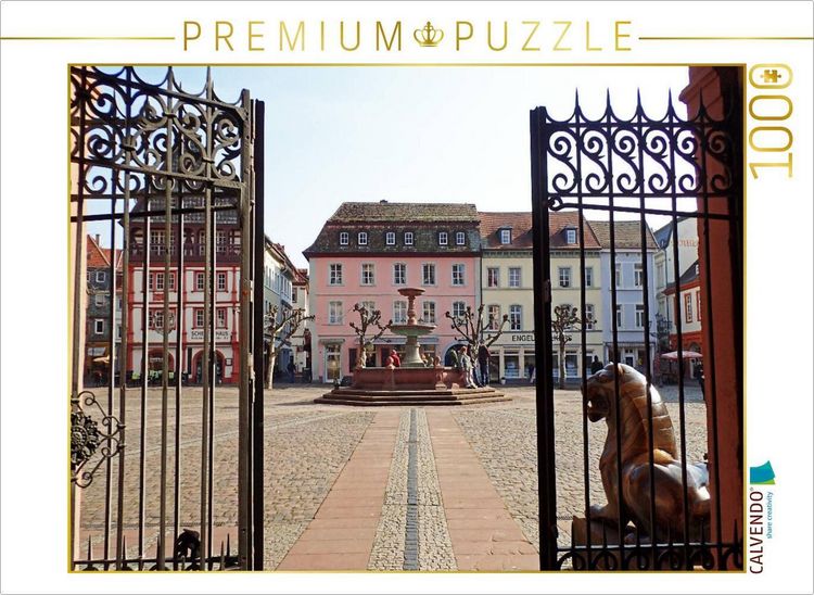 Produktbild: CALVENDO Puzzle Blick &uuml;ber den Marktplatz in Neustadt an der Weinstra&szlig;e | 1000 Teile Lege-Gr&ouml;&szlig;e 64x48cm Foto-Puzzle f&uuml;r gl&uuml;ckliche Stunden