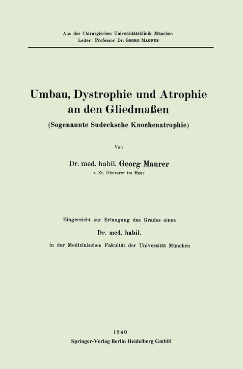 Produktbild: Umbau, Dystrophie und Atrophie an den Gliedma&szlig;en