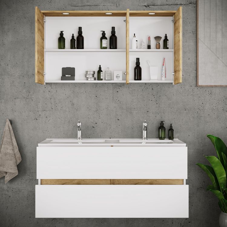 Produktbild: 3 tlg. Badm&ouml;bel-Set mit Waschbecken Cosila-I 111cm