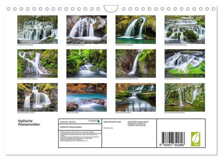 Produktbild: Idyllische Wasserwelten (Wandkalender 2026 DIN A4 quer), CALVENDO Monatskalender