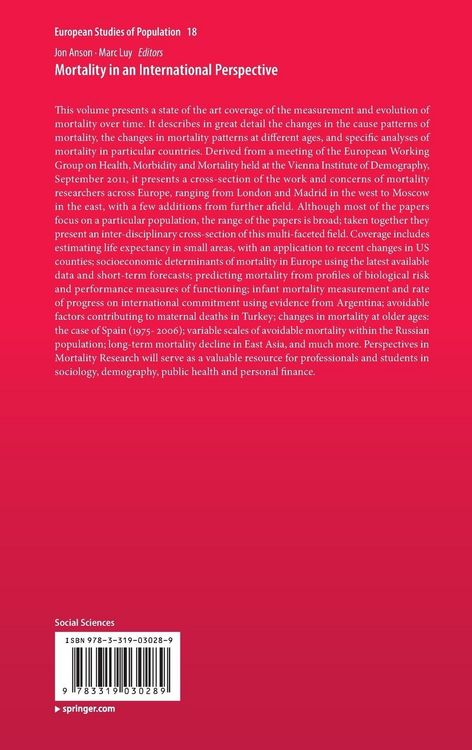 Produktbild: Mortality in an International Perspective