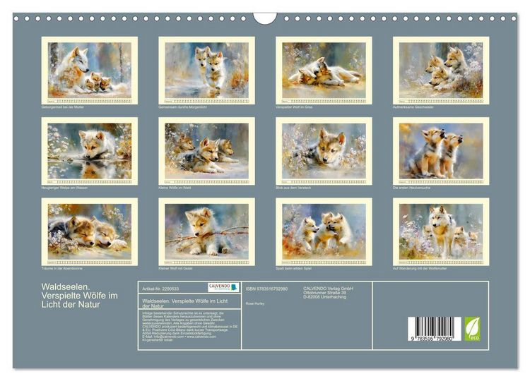 Produktbild: Waldseelen. Verspielte W&ouml;lfe im Licht der Natur (Wandkalender 2027 DIN A3 quer), CALVENDO Monatskalender