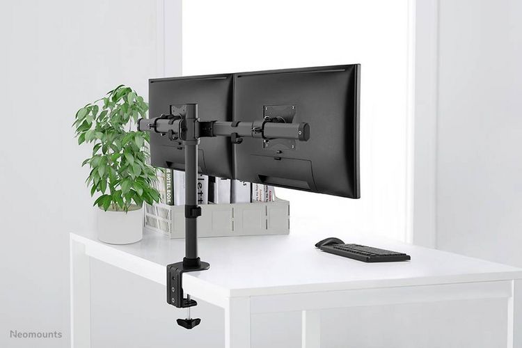 Produktbild: Neomounts Monitor-Tischhalterung FPMA-DCB100DBLACK 2 Display(s) 25,4 cm (10") - 68,6 cm (27") Schwarz Schwenkbar, Rotierbar, Neigbar