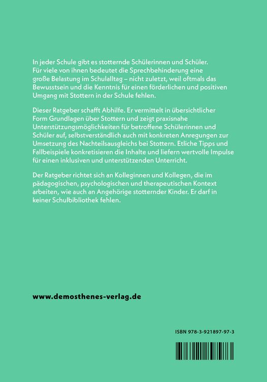 Produktbild: Stottern, Schule und Inklusion