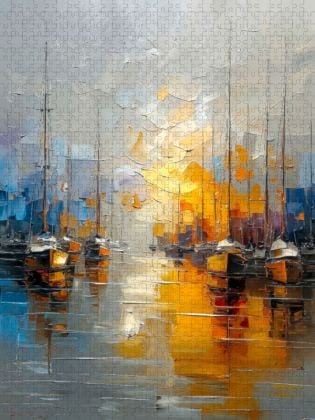Produktbild: CALVENDO Puzzle Abendstimmung im Hafen | 1000 Teile Lege-Gr&ouml;&szlig;e 64x48cm Foto-Puzzle f&uuml;r gl&uuml;ckliche Stunden