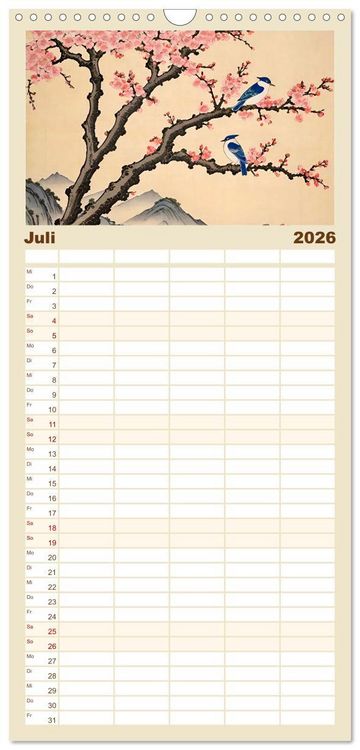 Produktbild: Familienplaner 2026 - Hanami in Japan mit 5 Spalten (Wandkalender, 21 x 45 cm) CALVENDO