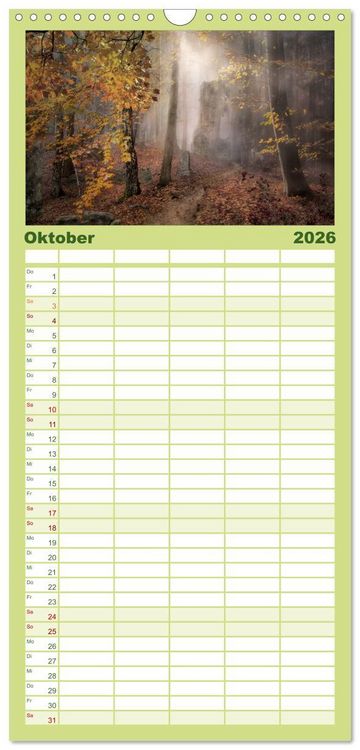 Produktbild: Familienplaner 2026 - Waldgeheimnisse mit 5 Spalten (Wandkalender, 21 x 45 cm) CALVENDO