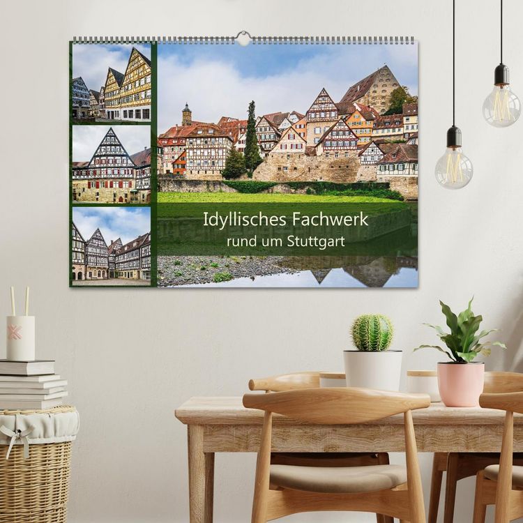 Produktbild: Idyllisches Fachwerk rund um Stuttgart (Wandkalender 2027 DIN A2 quer), CALVENDO Monatskalender