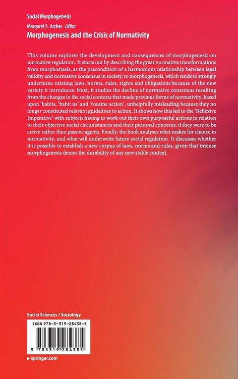 Produktbild: Morphogenesis and the Crisis of Normativity
