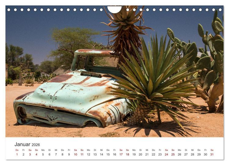 Produktbild: Solitaire Alte verlassene Autos in der namibischen W&uuml;ste (Wandkalender 2026 DIN A4 quer), CALVENDO Monatskalender