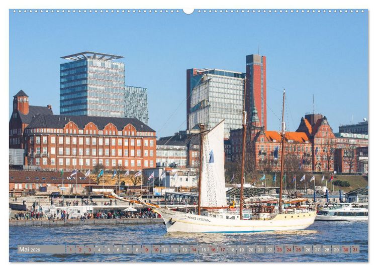 Produktbild: HAMBURG - Maritime Metropole (Wandkalender 2026 DIN A2 quer), CALVENDO Monatskalender