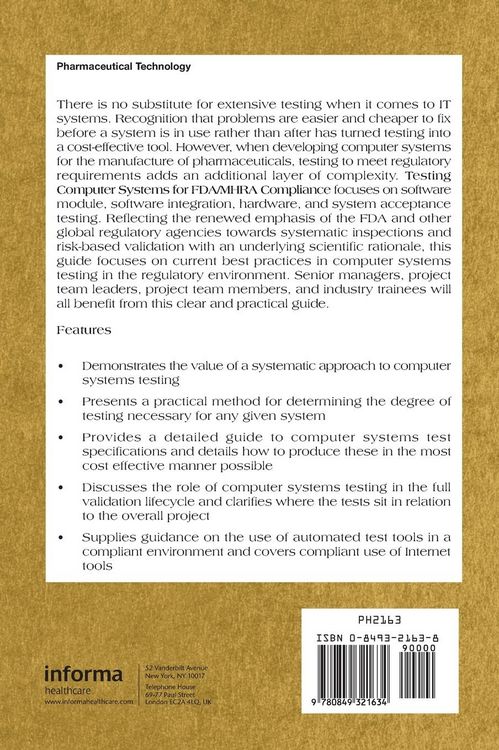Produktbild: Testing Computers Systems for FDA/MHRA Compliance