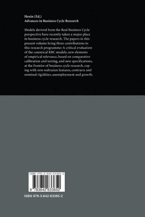 Produktbild: Advances in Business Cycle Research