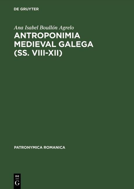 Produktbild: Antroponimia medieval galega (ss. VIII-XII)