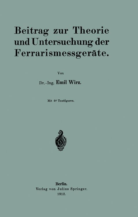Produktbild: Beitrag zur Theorie und Untersuchung der Ferrarismessger&auml;te
