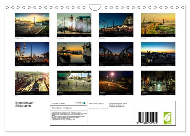 Produktbild: Bremerhaven - Blickpunkte (Wandkalender 2026 DIN A4 quer), CALVENDO Monatskalender